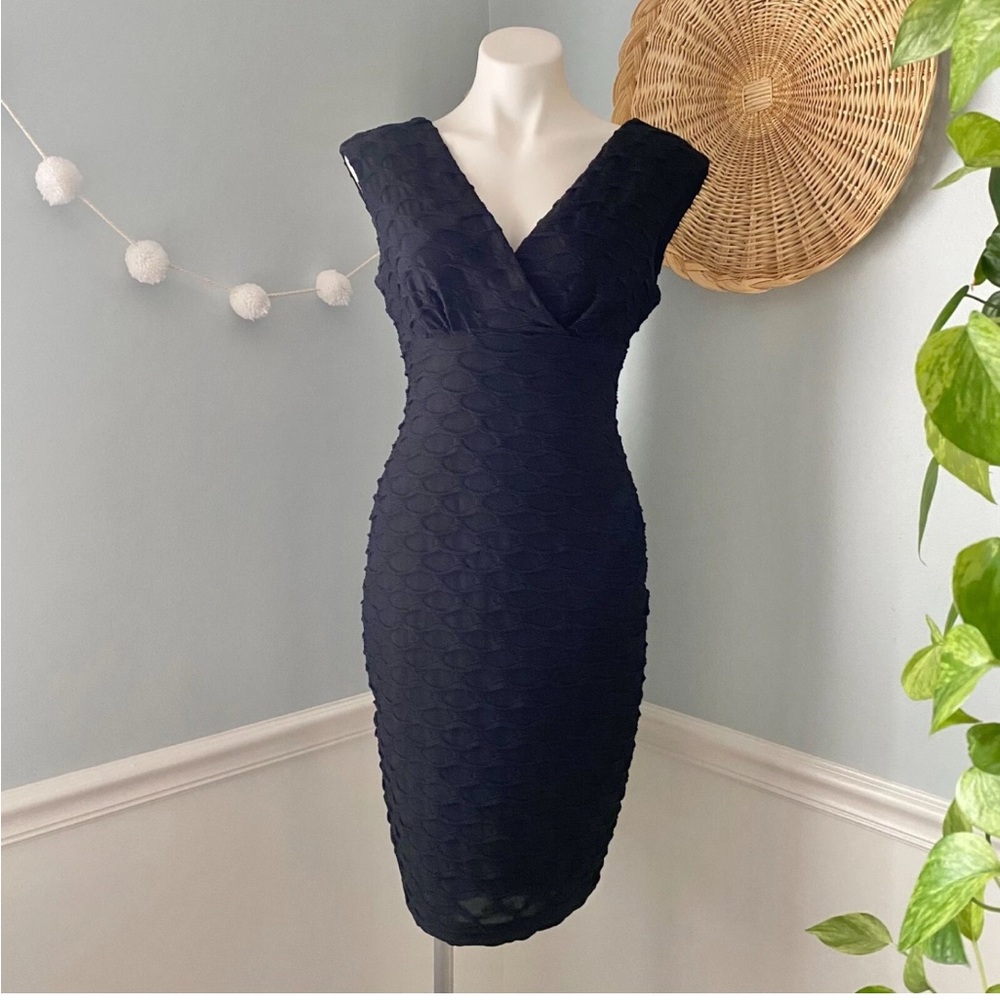 London Times Midnight Blue Sleeveless Mini Dress